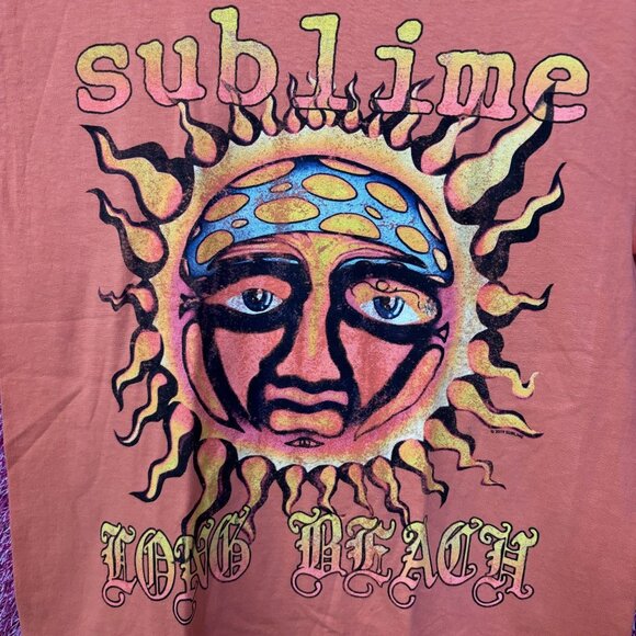 Sublime Monochrome Orange Logo Rock Tee size small - Picture 2 of 4